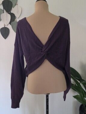 NWT Hollister Purple Easy Twist Back Sweater - small